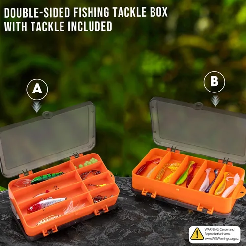 Miniatura 5 de THKFISH Combo de caña de pescar y carrete con mochila, kit de carrete giratorio de caña de pescar telescópica con señuelos de pesca, alicates y Kit