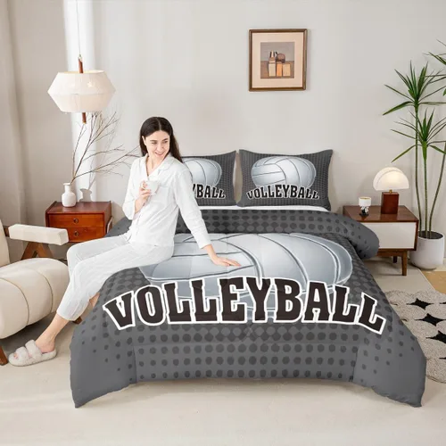 Miniatura 47 de Homewish Juego de edredón de juegos deportivos de pelota, tamaño twin, juego de ropa de cama de béisbol y baloncesto, 2 piezas para niños