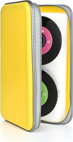 Miniatura 14 de UENTIP Funda para CD, capacidad para 96 CD, de plástico duro, cartera protectora para CD/DVD, para coche, hogar, viajes (96, negro) CD DVD