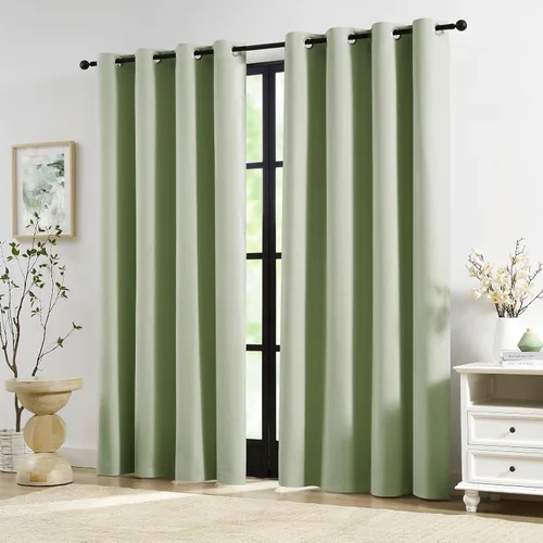 Miniatura 38 de Jubilantex Cortinas opacas plisadas negras de 63 pulgadas, cortinas de lino sintético para dormitorio, sala de estar, casa rural, juego de cortinas