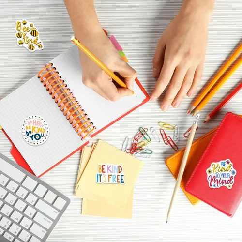 Miniatura 4 de Tenceur 200 calcomanías con texto en inglés «Be Kindness» con texto en inglés «Be Kindness» («Be Kindness») impermeables con texto en inglés «Be