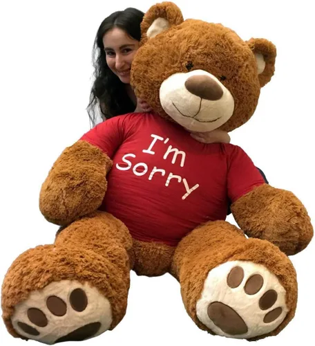 Big Plush Oso de peluche gigante con camisa I'm Sorry, oso de peluche enorme, animal de peluche de 5 pies, regalo de disculpa, OSO de peluche,