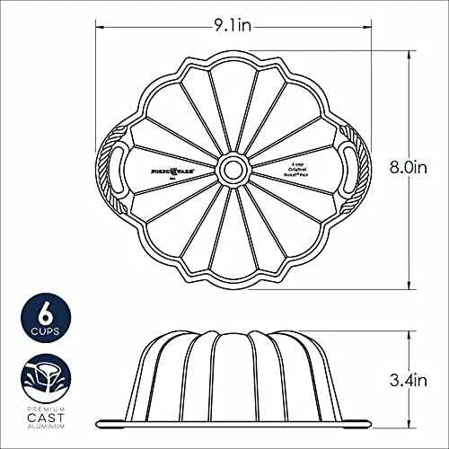 Miniatura 7 de Nordic Ware Platinum Collection - Sartén Bundt, 6 tazas