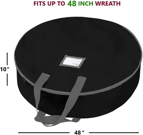 Miniatura 4 de Bolsa de almacenamiento para coronas de Navidad, de 48 pulgadas, asas hechas de poliéster Oxford 600D resistente, grande de 36 pulgadas Negro