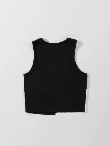 Miniatura 2 de Verdusa Camiseta sin mangas con cuello redondo y acanalado para mujer