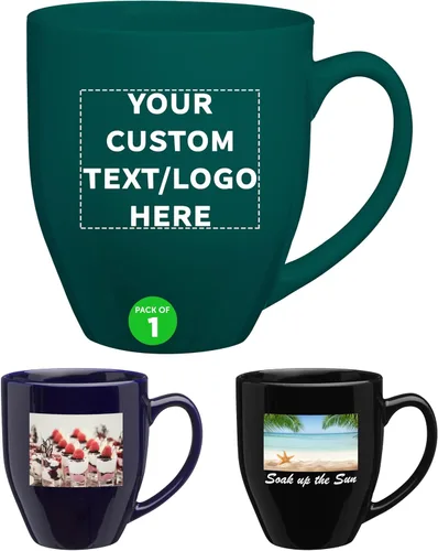 Miniatura 23 de DISCOUNT PROMOS Juego de 10 tazas de café grandes de 16 onzas, paquete a granel, perfectas para té, espresso, capuchino, cacao caliente, color verde