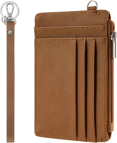 Miniatura 12 de SEAVILIA Billetera pequeña para mujer, delgada, llavero, carteras RFID para tarjetas de crédito con bolsillo con cremallera, ventana