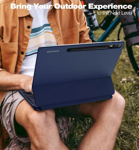 Miniatura 7 de Dexnor para Samsung Galaxy Tab S10+ Plus/S9+ Plus/S9 FE+ Plus/S8+ Plus/S7+ Plus/S7 FE Funda con teclado 31.5 cm Flotante Cantilever Magnético Azul