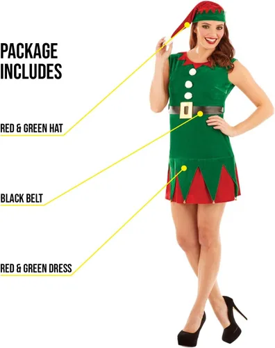 Miniatura 3 de Fun Shack Elf Costume Adult Women, Elf Costume for Women, Womens Elf Costume Adult, Elf Outfit for Women, Elf Costumes Women