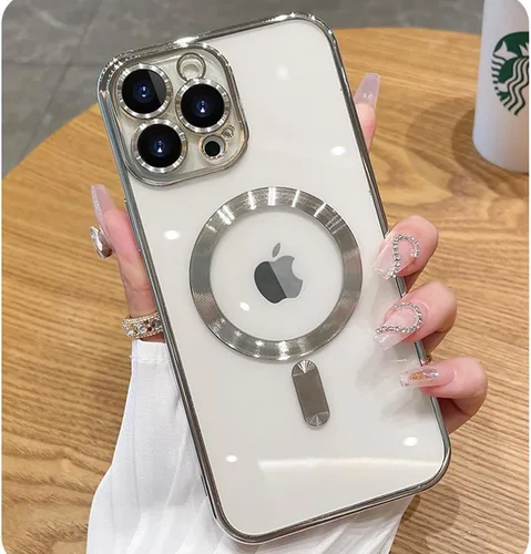 Miniatura 50 de Funda magnética para iPhone 12 Pro Max transparente compatible con MagSafe Funda protectora de lente de cámara integrada para iPhone 12 Pro Max