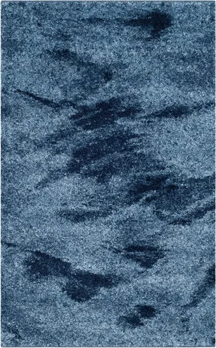 SAFAVIEH Retro Collection - Alfombra de área de 2 x 3 pies, azul claro y azul, no desprende pelusa y fácil de limpiar, ideal para sala de estar,