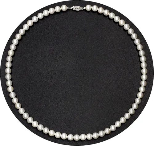 Pearl Necklace for Women, 6-8mm Round White Pearl Choker Necklace for Men Strand Pearl Collar Women Girls Pearl Jewelry Gift Wedding Pearl Necklace