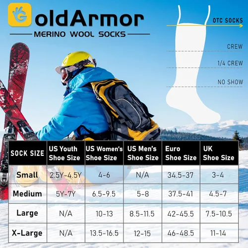 Miniatura 2 de Paquete de 3 calcetines de esquí de lana merino para esquí, snowboard, invierno térmico