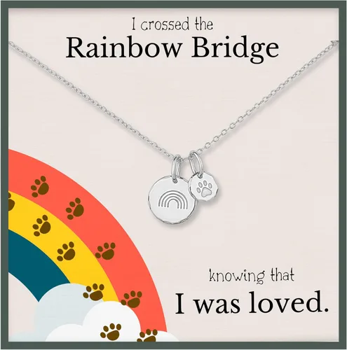 HOPE LOVE SHINE Collar conmemorativo para mascotas de Rainbow Bridge, regalos de condolencias por la pérdida de una mascota, joyería conmemorativa