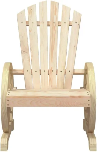 Miniatura 5 de Adirondack - Juego de 4 sillas de madera natural para exteriores, abeto sólido de 24.4 x 24.8 x 39 pulgadas, muebles de patio color marrón barnizado