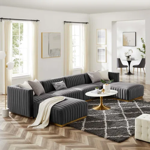 Miniatura 84 de Modway Conjure Seccional, Oro Negro