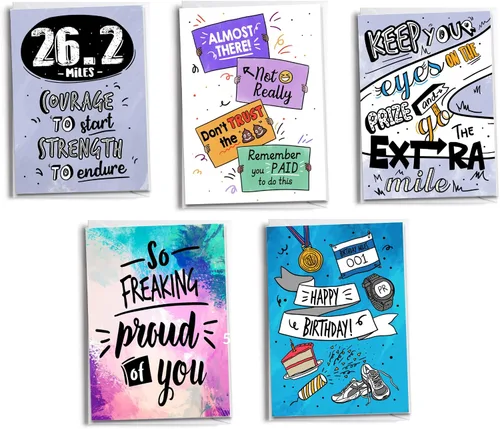 Miniatura 9 de Tarjetas de felicitación 5K Runner 3.1 millas Paquete de 5 carreras