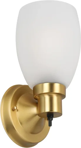 Miniatura 14 de Design House Lydia - Aplique de pared, 1 luz, vidrio esmerilado, regulable, interruptor de encendido/apagado giratorio, níquel satinado, 4.88
