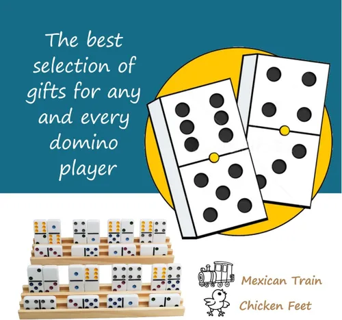 Miniatura 7 de Exqline Juego de 8 bandejas de dominó de madera de primera calidad, organizador para tren mexicano de pollo y otros juegos de dominó, dominó
