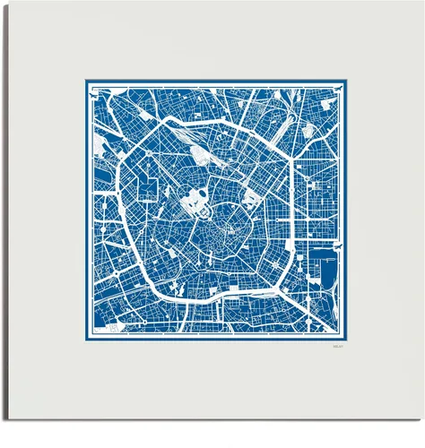 Miniatura 76 de O3 Design Studio Mapa de corte de papel Madrid negro mate de 20 x 20 pulgadas