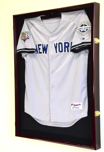 Miniatura 5 de XL Jersey Vitrina 98% Protección UV - Fútbol/Hockey/Béisbol/Baloncesto/Fútbol Shadowbox Montaje en Pared negro (Black Wood Finish)
