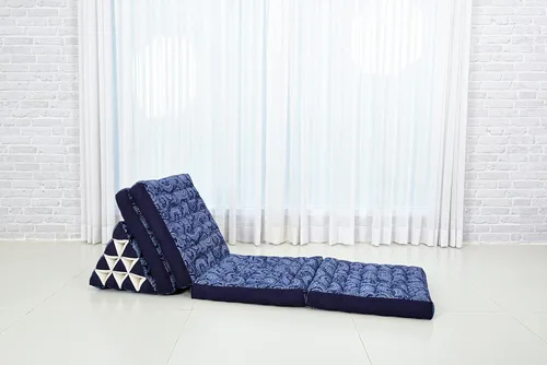 Miniatura 7 de Leewadee Cómodo colchón japonés de suelo, cama tailandesa con cojín triangular, colchón futón, tapete de masaje tailandés extra largo, 89 x 20 CBT1