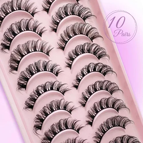 Miniatura 90 de 10 pares de pestañas rusas 3D voluminosas, con curvatura DD, pestañas postizas de visón sintético, pestañas de 19/32 de pulgada que parecen S09