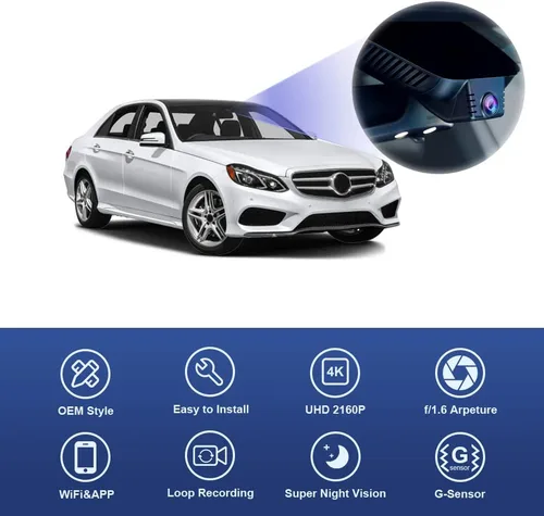 Miniatura 3 de Fitcamx Cámara de tablero 4K adecuada para Mercedes-Benz Clase E 2010-2016 E350 E400 híbrido E550 E63 AMG W212 (HD2-6020), estilo OEM, UHD 2160P