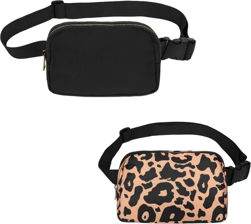 Miniatura 25 de VOROLO Riñonera para mujeres y hombres, bolsa cruzada, bolsa de cinturón con correa ajustable, Rosa, 5,6 pulg.