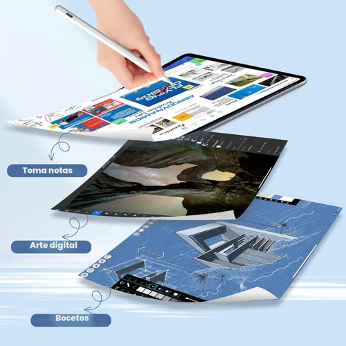 Miniatura 8 de Lápiz para Apple iPad A16 10ª Generación, Lápiz capacitivo de carga rápida para iPad A16/11-6ª gen 2025-2018, Air 11"/13" M3/M2/5ª-3ª, Pro Blanco