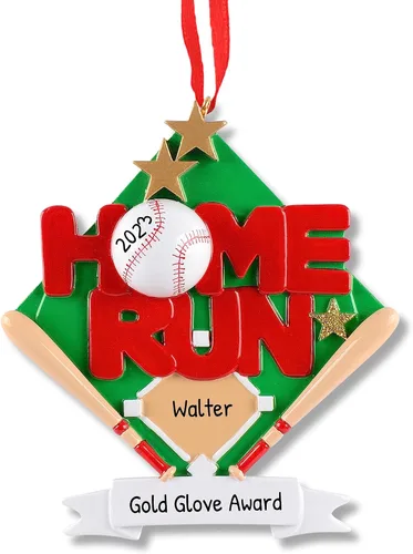 Miniatura 6 de Adorno de Navidad de béisbol personalizado Recuerdo deportivo personalizado con nombre y año Decoración de árbol de vacaciones de béisbol hecha