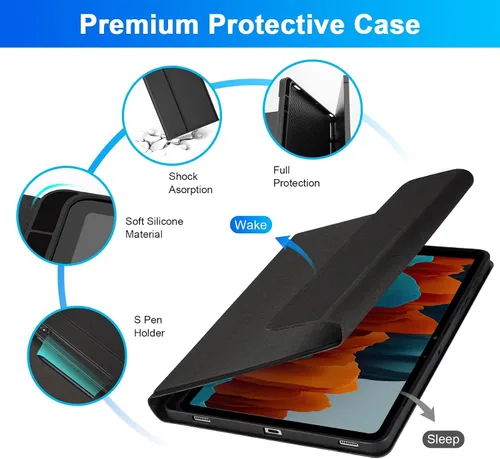 Miniatura 6 de SOPPY Funda de teclado retroiluminada para Samsung Galaxy Tab S6 Lite de 10.4 pulgadas 2022/2020(SM-P610/P613/P615/P619), funda de teclado delgada