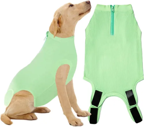 Miniatura 35 de Traje de Recuperación Wabdhaly para Perros, Traje de Cone de Perro con Cremallera Alternativa para Cirugía de Esterilización Femenina, Traje