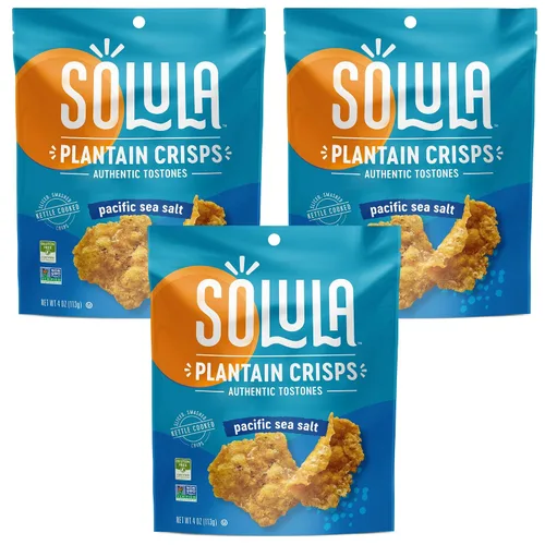 Miniatura 17 de Solula Plátano Crisps Authentic Tostones, lima caribeña, 4 onzas (paquete de 3), papas fritas cocidas, sin gluten, aptas para paleo, sin granos