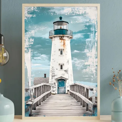Miniatura 16 de Arte de pared vintage de paisaje marino retro, póster de playa con imagen de palmera, lienzo de árbol tropical, arte de pared, arte de océano