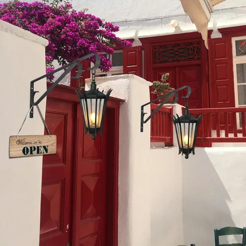 Miniatura 8 de Perchas para plantas al aire libre, paquete de 2 colgadores de pared para plantas de 15.4 pulgadas, ganchos resistentes para plantas de pared