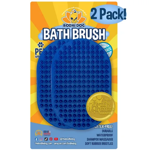 Miniatura 20 de Bodhi Dog - Cepillo de mascotas relajante para masajear con el champú, peine de cerdas de goma para perros y gatos Azul
