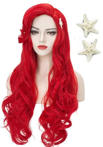 Miniatura 8 de LABEAUTÉ Aldult - Peluca rubia de princesa para mujer con corona, broche + clip para la oreja + gorra, juego de 5 piezas de peluca dorada larga
