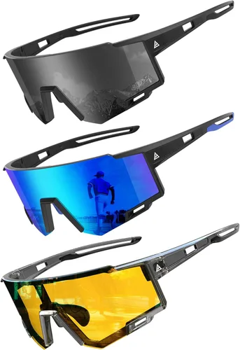 Miniatura 23 de KALIYADI Gafas de sol deportivas para hombre, polarizadas, gafas de sol para mujer, gafas de sol para correr con UV400 para pesca y ciclismo