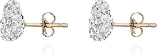 Miniatura 26 de AVORA Aretes de oro amarillo de 10 quilates de 0.315 in con cristales Swarovski