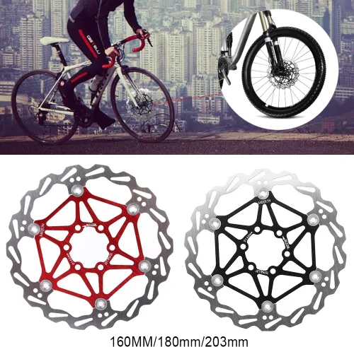 Miniatura 4 de Rotor de freno de disco de 7.087 in, rotores personalizados 180 rotores de freno de disco con pernos Rotor flotante de 7.087 in para bicicleta