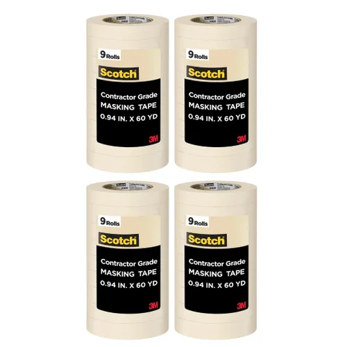 Miniatura 20 de Scotch Cinta de enmascarar grado contratista, 2.38 cm x 54.95 mts (0.94 pulgadas x 60.1 yardas) (540 yardas en total), 2020, 9 rollos