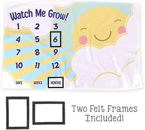 Miniatura 2 de LOGOVISION Manta Watch Me Grow Baby Milestone, 36 x 58 pulgadas, unisex, para bebé niño y niña