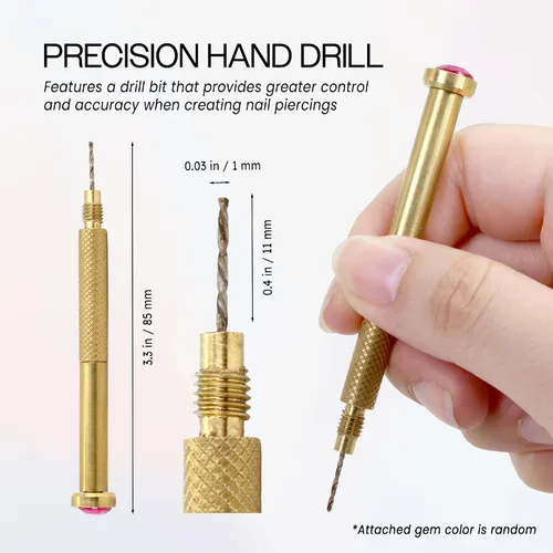 Miniatura 2 de Beauticom Herramienta de taladro de mano de 2 piezas Consejos de arte de uñas colgantes