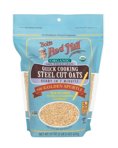Miniatura 4 de Bob's Red Mill Avena orgánica cortada de acero de cocción rápida, 22 onzas (paquete de 4), orgánica, sin OMG, grano entero, vegano, kosher