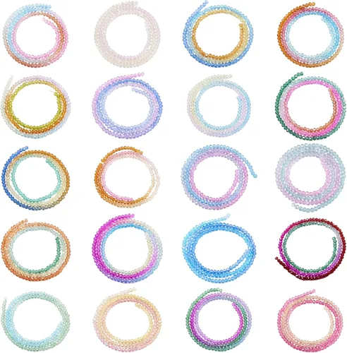 Miniatura 35 de Elecrelive 660 piezas Cuentas de Cristal Briolette de 4mm Cuentas de Vidrio Rondelle Color AB Cuentas de Vidrio Facetadas Sueltas para Bisutería
