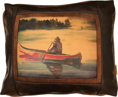 Miniatura 18 de Sweetwater Trading Company Almohadas decorativas artísticas de cuero de lujo, decoración del hogar, almohadas de sofá (bandera americana)