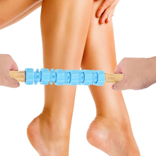 Miniatura 7 de Abaodam Rodillo de masaje muscular para piernas Masajeador de relajación corporal de mano PVC y construcción de acero, rodillo de espuma de fitness