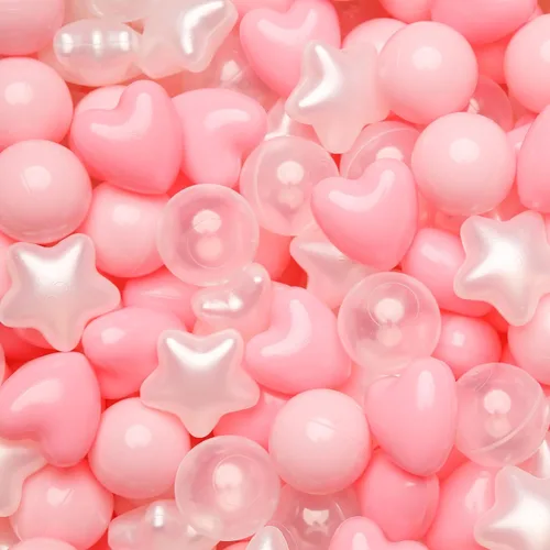 Miniatura 17 de Bolas de hoyo de TRENDPLAY en forma de estrella y corazón para niños pequeños - 50, 100, 200, 500 piezas de bolas de plástico para diversión y juego
