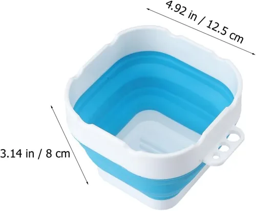 Miniatura 2 de 1 cubo limpiador de pinceles de silicona, taza de acuarela plegable portátil para artistas, principiantes y pintores decorativos (azul)